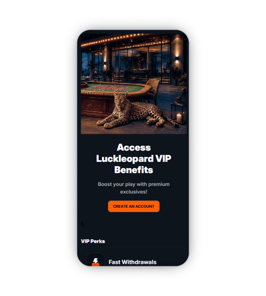 LuckLeopard Casino VIP Club Dashboard mit Stufenabzeichen, persoenlichem Manager-Bereich und exklusiven Reload-Angeboten